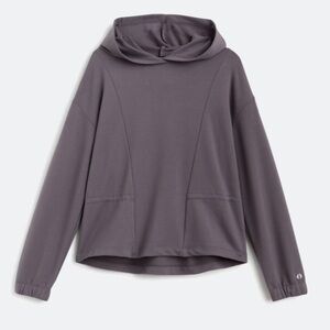 Delaney Cinch Back Hoodie - Size: Small, Color: Purple Grey